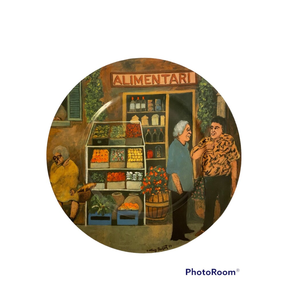 Tuscan Storefronts "ALIMENTARI" 10.75" Plate Guy Buffet